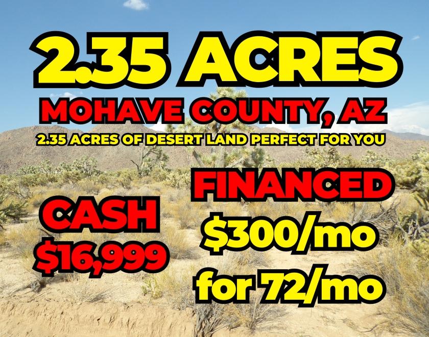 2.35 Acres for Sale in Yucca, Arizona