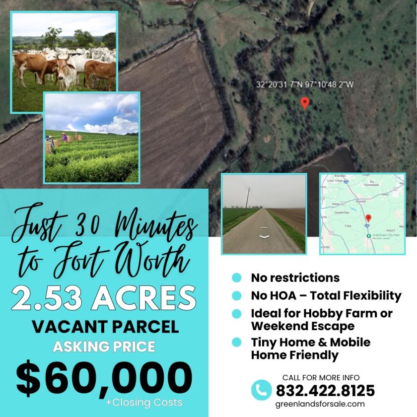 2.53 Acres for Sale in Alvarado, Texas