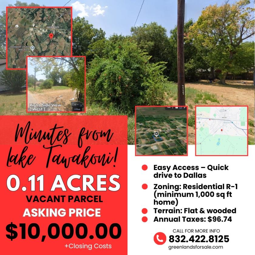 0.11 Acres for Sale in Wills Point, Texas