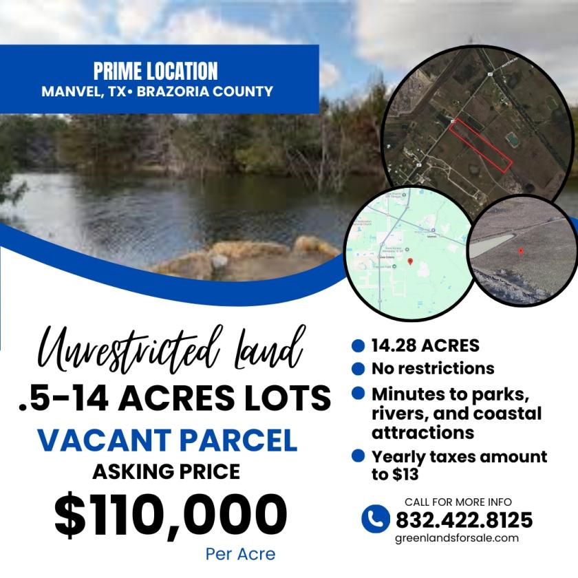14.28 Acres for Sale in Manvel, Texas