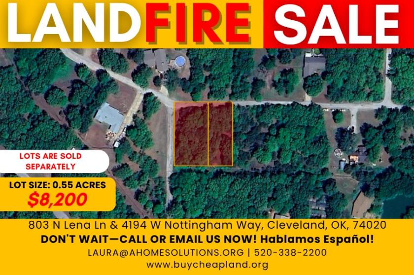 0.55 Acres for Sale in Cleveland, Oklahoma