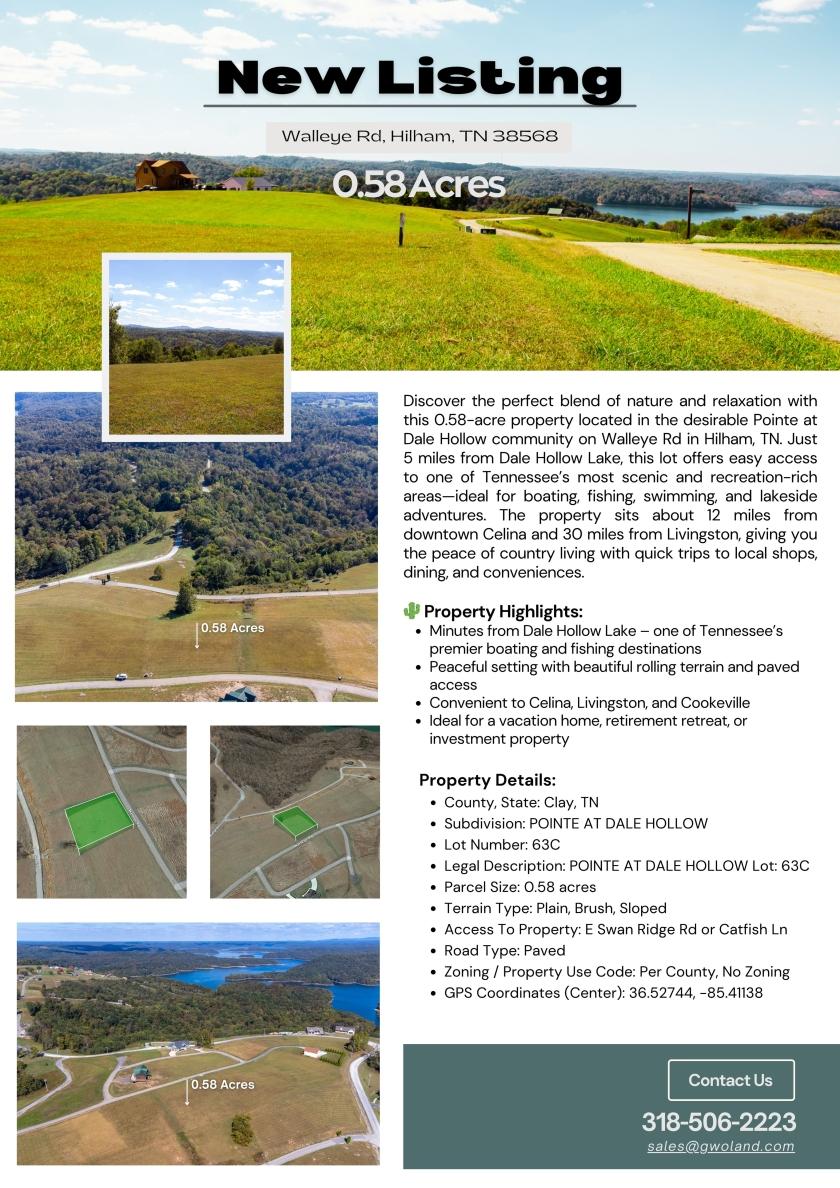 0.58 Acres for Sale in Hilham, Tennessee