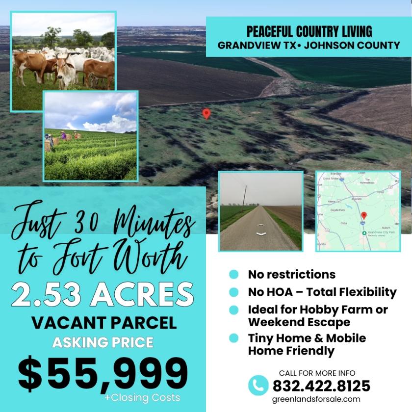 2.53 Acres for Sale in Alvarado, Texas