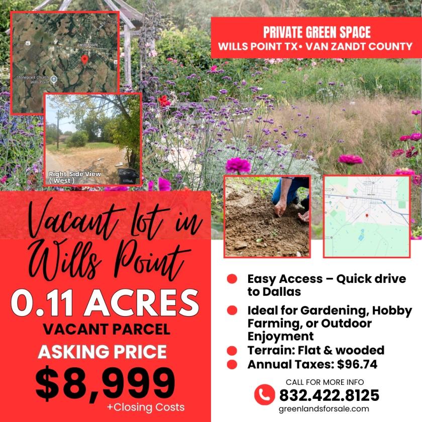 0.11 Acres for Sale in Wills Point, Texas