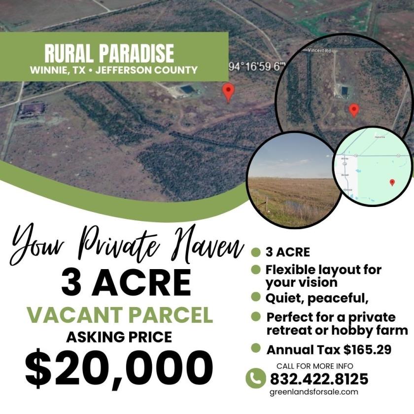 3 Acres for Sale in Winnie, Texas