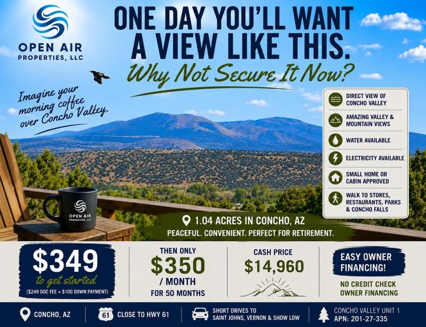 1.04 Acres for Sale in Concho, Arizona