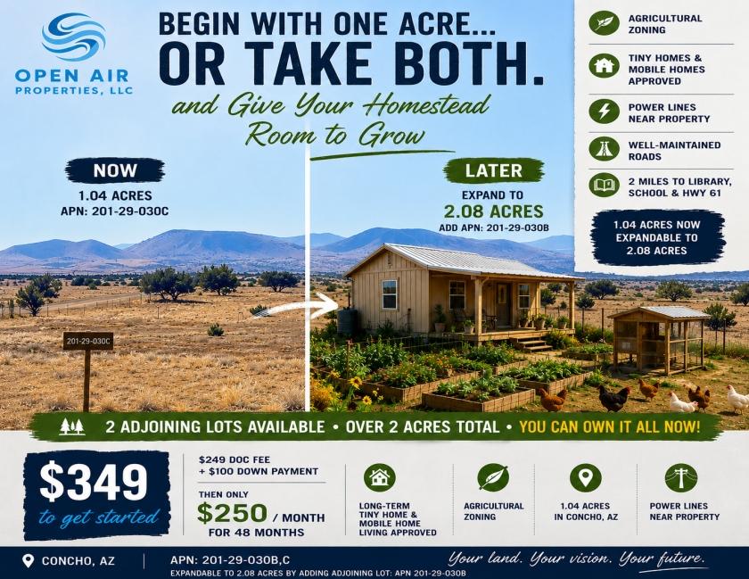 1.04 Acres for Sale in Concho, Arizona