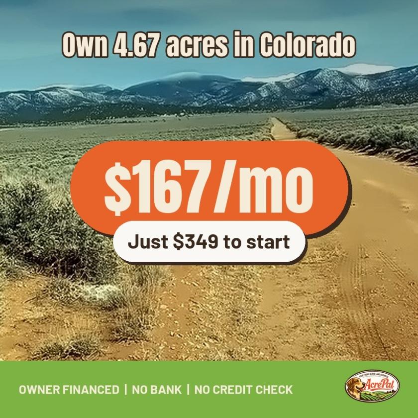 4.67-Acre Residential Land for Sale in Fort Garland, CO - $99 | Owner Financing