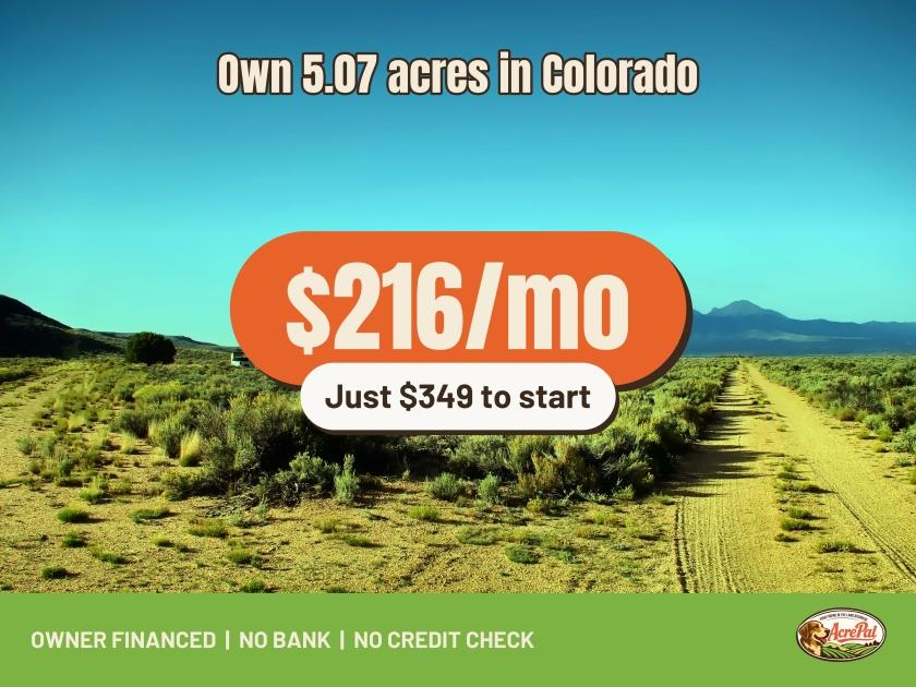 5.07-Acre Residential Land for Sale in Blanca, CO - $349 | Owner Financing