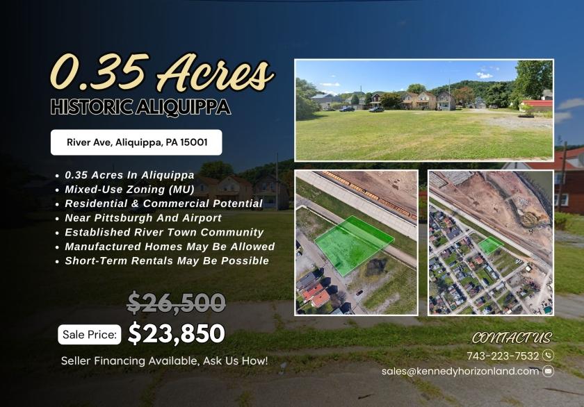 0.35-Acre Residential Land for Sale in Aliquippa, PA - $23,850 | Owner Financing