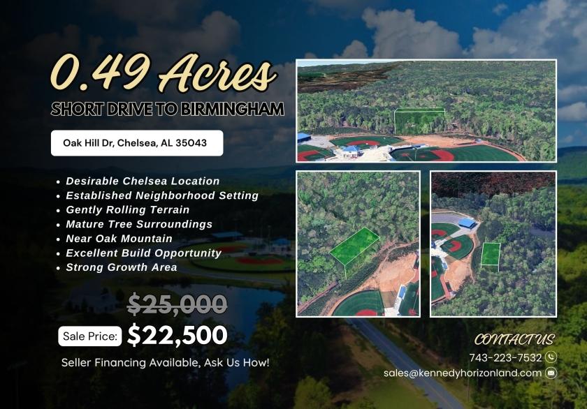 0.49-Acre Residential Land for Sale in Chelsea, AL - $22,500 | Owner Financing