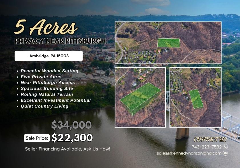 5-Acre Residential Land for Sale in Economy, PA - $22,300 | Owner Financing
