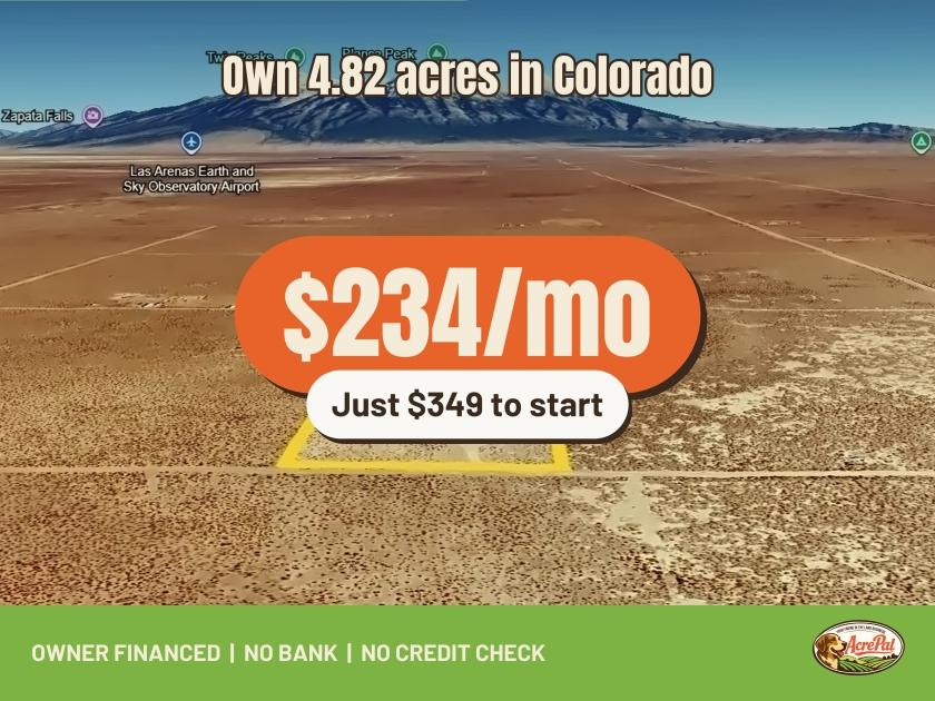 4.82-Acre Residential Land for Sale in Blanca, CO - $99 | Owner Financing