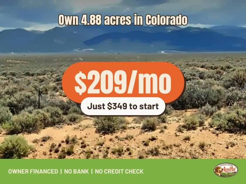 4.88-Acre Residential Land for Sale in Fort Garland, CO - $99 | Owner Financing