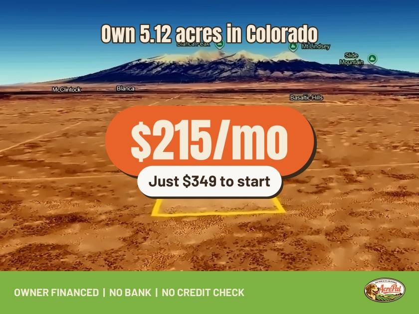 5.12-Acre Residential Land for Sale in Blanca, CO - $99 | Owner Financing